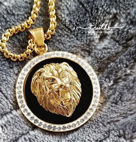 versace gold jewellery for men|authentic versace lion necklace.